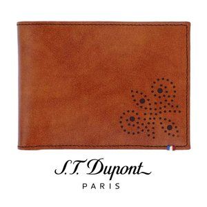 S.T. Dupont Line D Derby Wallet Brown Leather 8 Credit Cards 180172